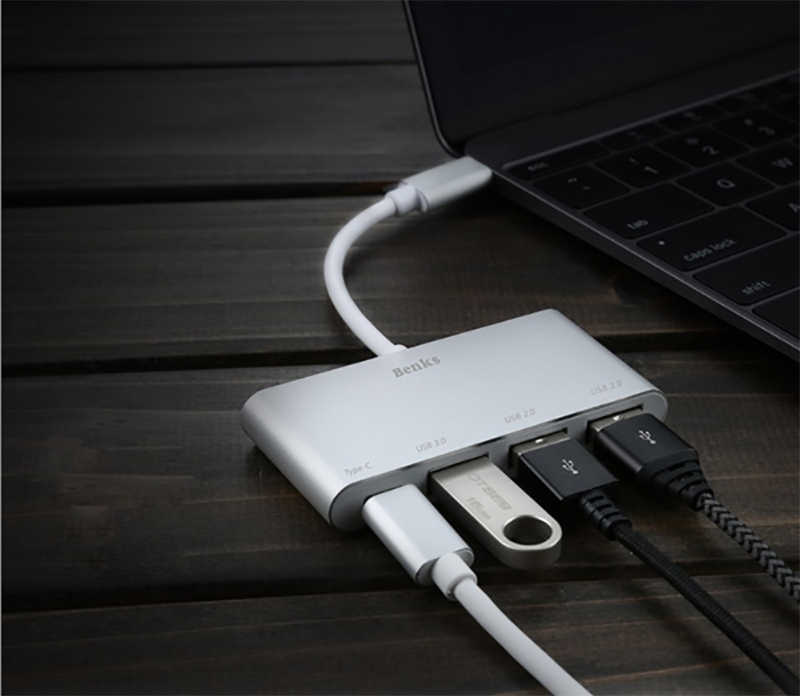 Benks U23 Type-C to 3 in 1 Usb Adaptör (Usb 3.0+2.Usb2.0) - 4