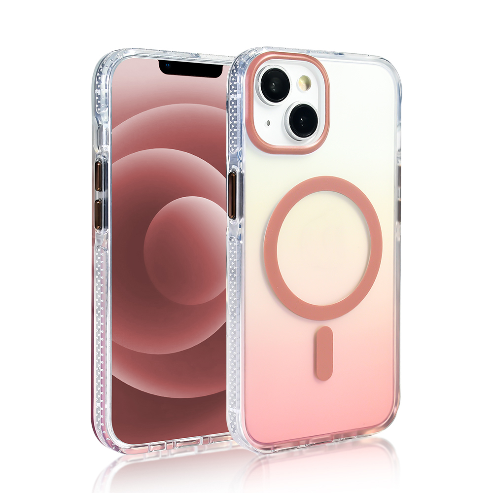 Apple iPhone 13 Uyumlu Kılıf M-safe Şarj Özellikli Transparan Renk Geçişli Zore Toros Kapak - 16