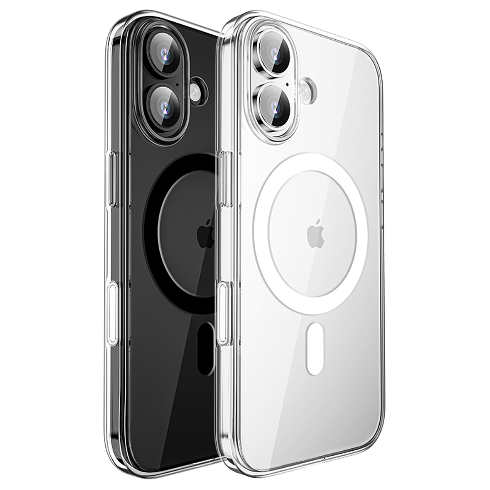 Apple iPhone 17 Uyumlu Kılıf M-safe Şarj Özellikli Transparan Sert PC Wlons Pita Kapak - 1