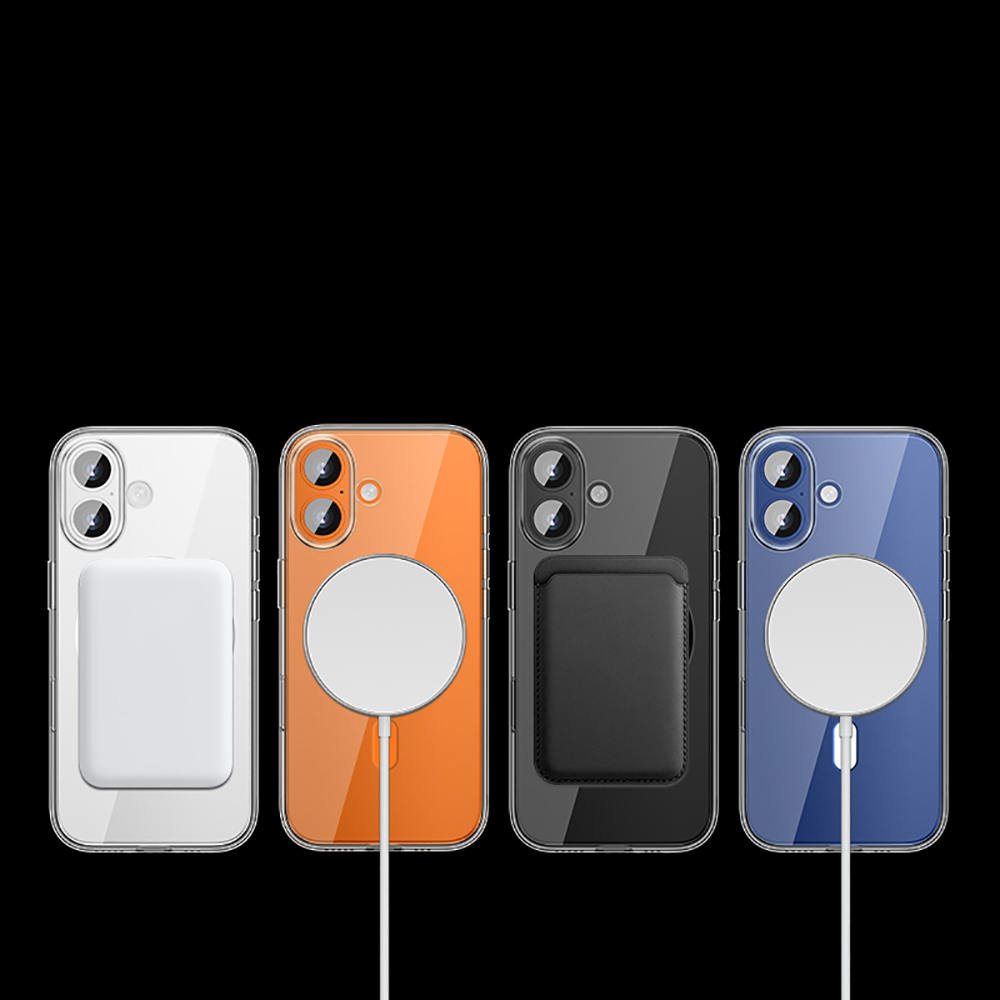 Apple iPhone 17 Uyumlu Kılıf M-safe Şarj Özellikli Transparan Sert PC Wlons Pita Kapak - 5