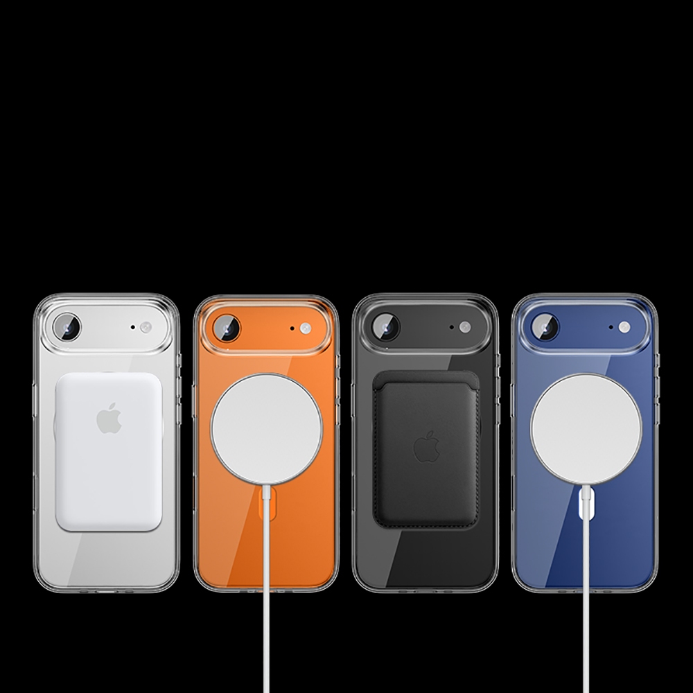 Apple iPhone 17 Air Uyumlu Kılıf M-safe Şarj Özellikli Transparan Sert PC Wlons Pita Kapak - 5
