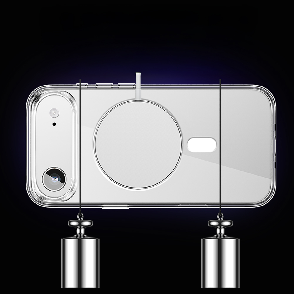 Apple iPhone 17 Air Uyumlu Kılıf M-safe Şarj Özellikli Transparan Sert PC Wlons Pita Kapak - 7