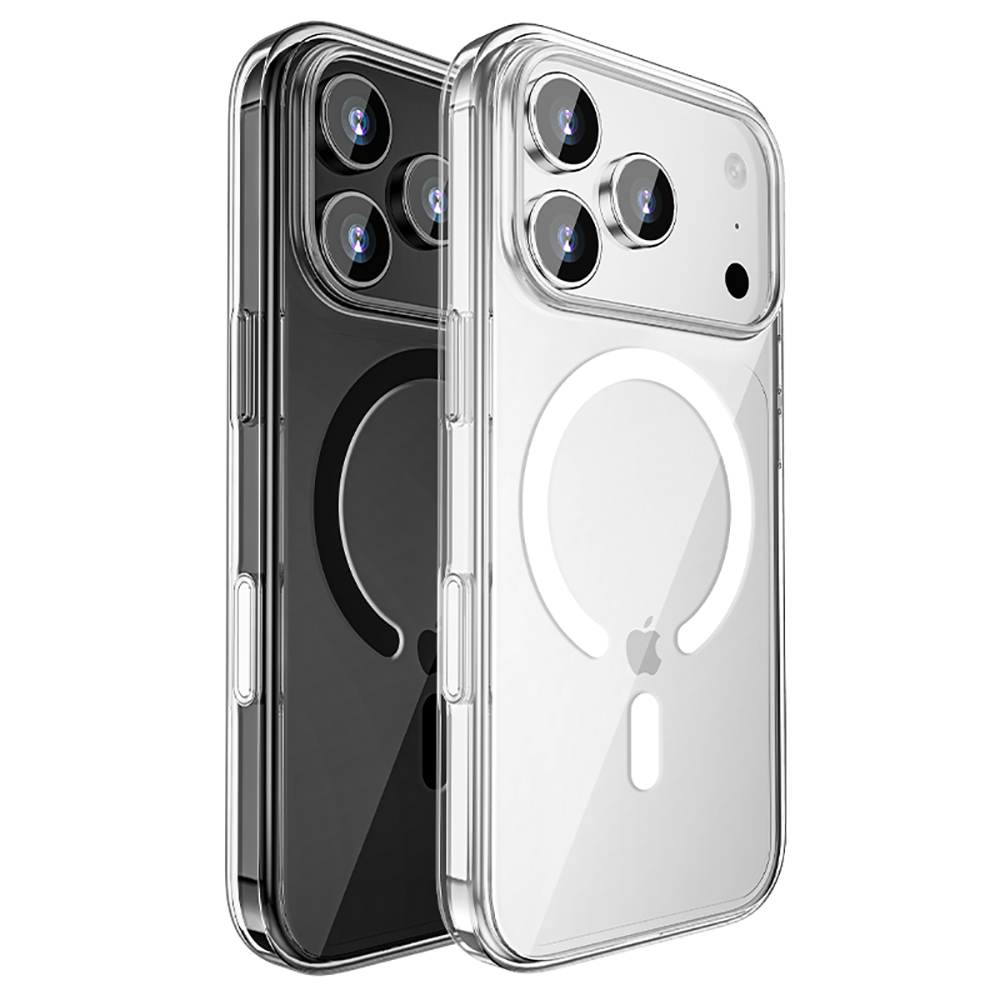 Apple iPhone 17 Pro Uyumlu Kılıf M-safe Şarj Özellikli Transparan Sert PC Wlons Pita Kapak - 1