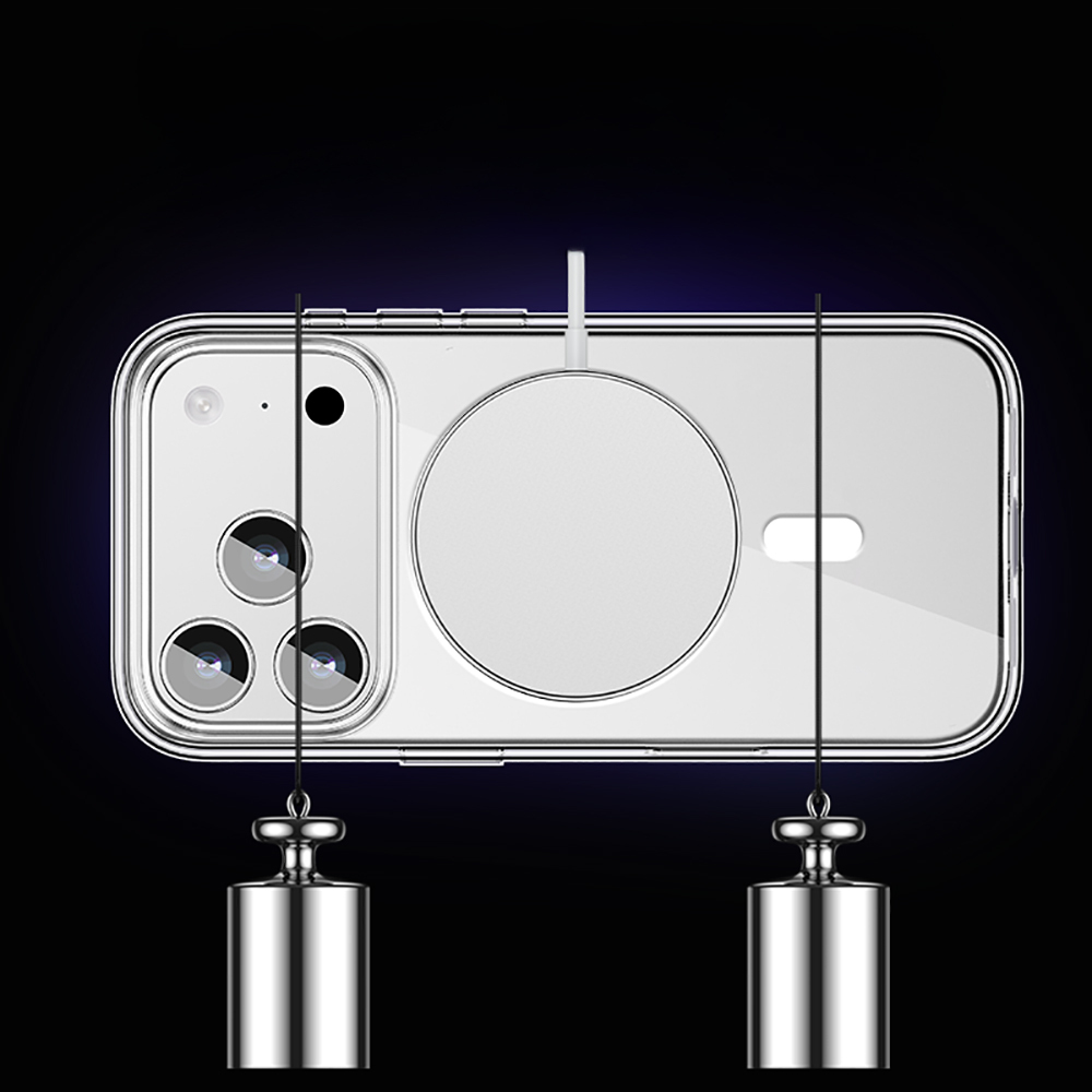 Apple iPhone 17 Pro Max Uyumlu Kılıf M-safe Şarj Özellikli Transparan Sert PC Wlons Pita Kapak - 7