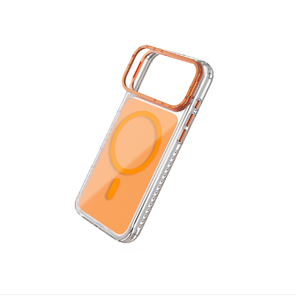 Apple iPhone 17 Pro Uyumlu Kılıf M-safe Şarj Özellikli Metal Kamera Çerçeveli Airbag Tasarımlı Lenyes CK221 Sert PC Kapak - 1