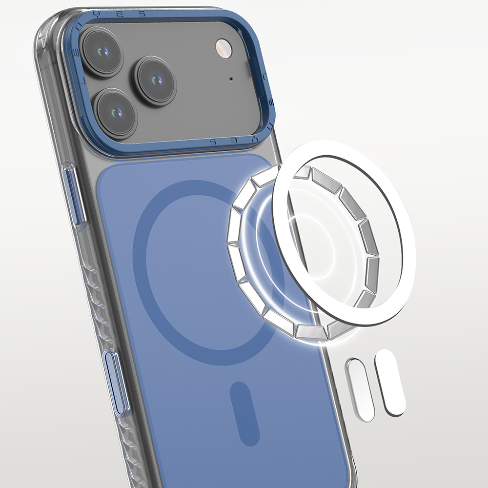 Apple iPhone 17 Pro Uyumlu Kılıf M-safe Şarj Özellikli Metal Kamera Çerçeveli Airbag Tasarımlı Lenyes CK221 Sert PC Kapak - 7