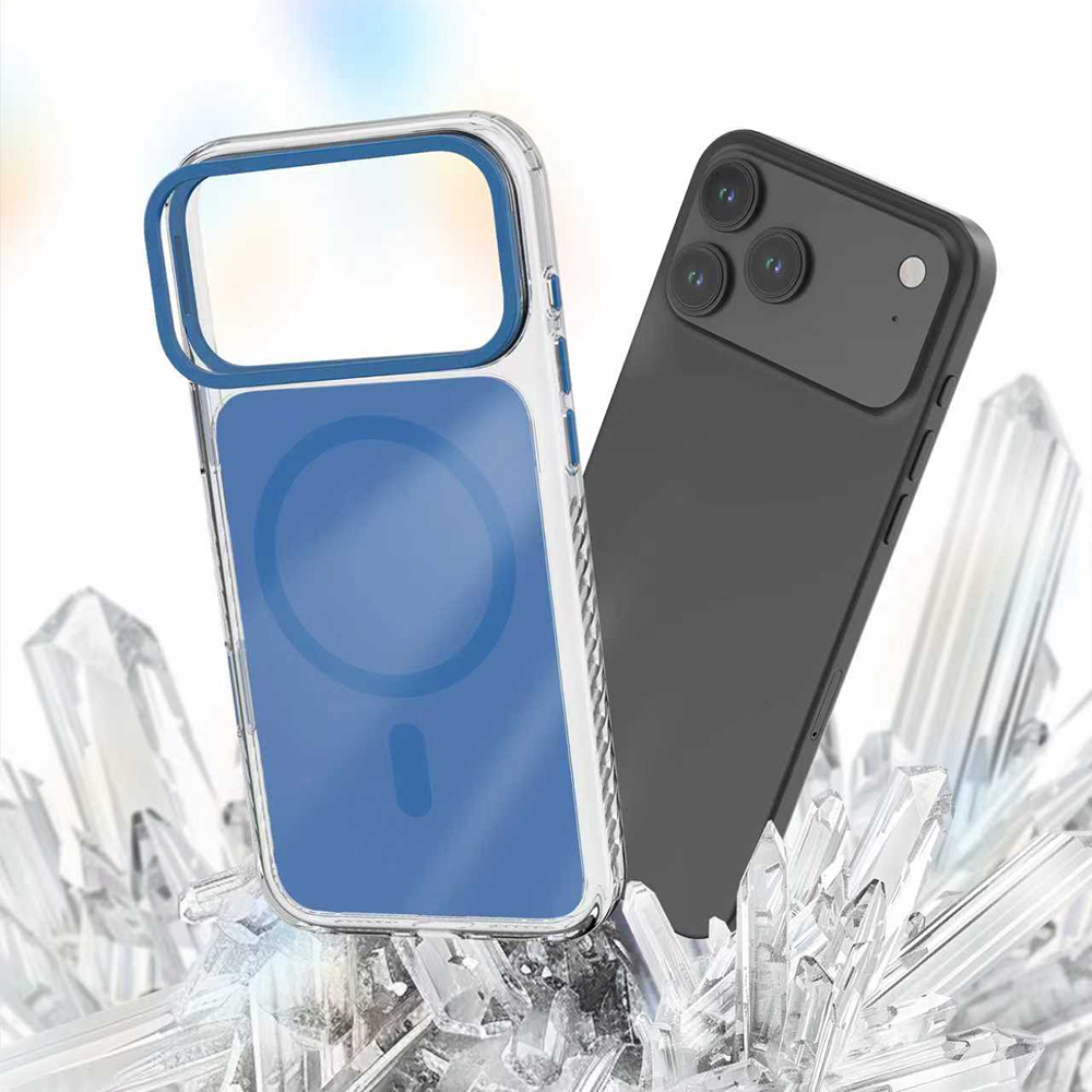 Apple iPhone 17 Pro Max Uyumlu Kılıf M-safe Şarj Özellikli Metal Kamera Çerçeveli Airbag Tasarımlı Lenyes CK221 Sert PC Kapak - 7