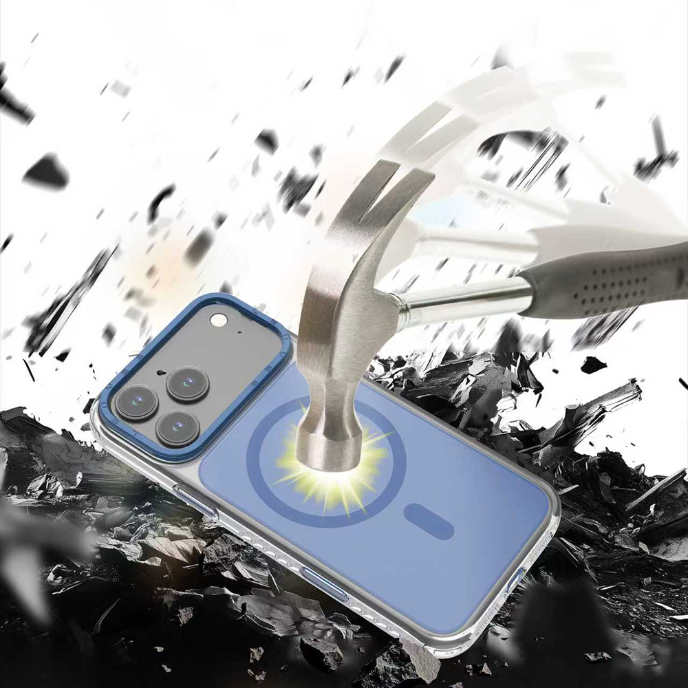 Apple iPhone 17 Pro Max Uyumlu Kılıf M-safe Şarj Özellikli Metal Kamera Çerçeveli Airbag Tasarımlı Lenyes CK221 Sert PC Kapak - 8