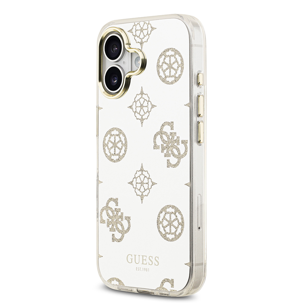Apple iPhone 17 Uyumlu Kılıf Guess Orjinal Lisanslı Metal Kamera Çerçeveli Simli Aynalı Kapak - 1