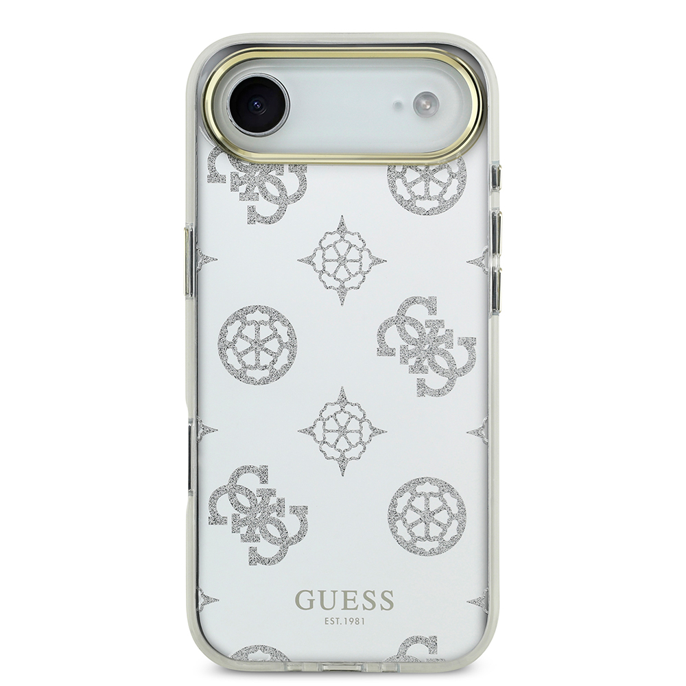 Apple iPhone 17 Air Uyumlu Kılıf Guess Orjinal Lisanslı Metal Kamera Çerçeveli Simli Aynalı Kapak - 1