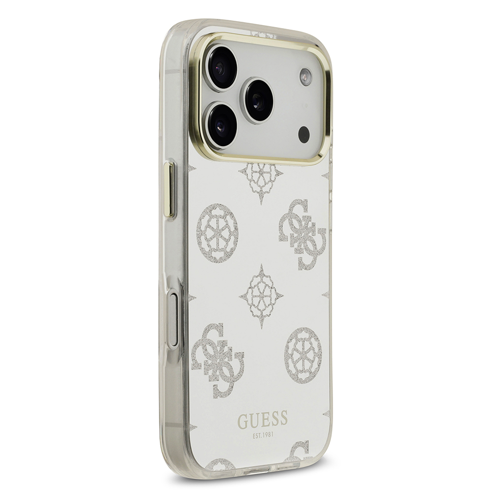 Apple iPhone 17 Pro Uyumlu Kılıf Guess Orjinal Lisanslı Metal Kamera Çerçeveli Simli Aynalı Kapak - 10