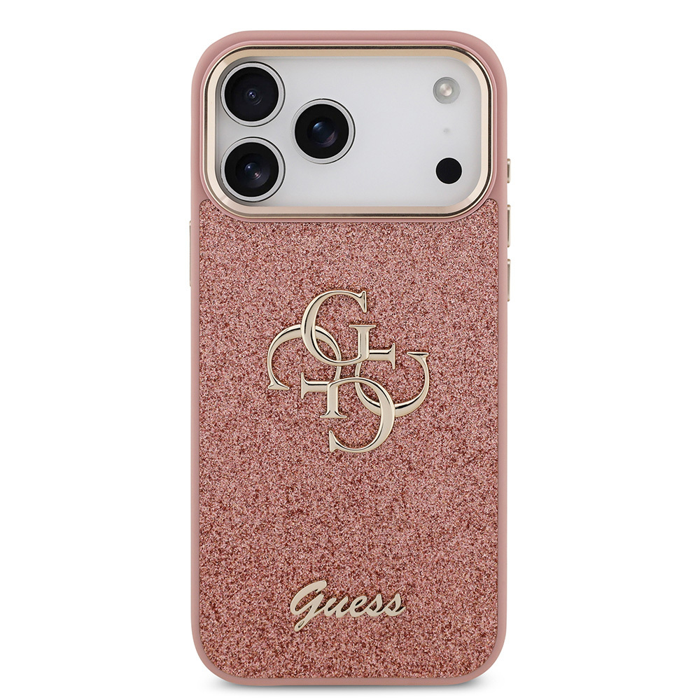 Apple iPhone 17 Pro Max Uyumlu Kılıf Guess Orjinal Lisanslı 4G Büyük Metal Kamera Çerçeveli ve Logolu Glitter Kapak - 2