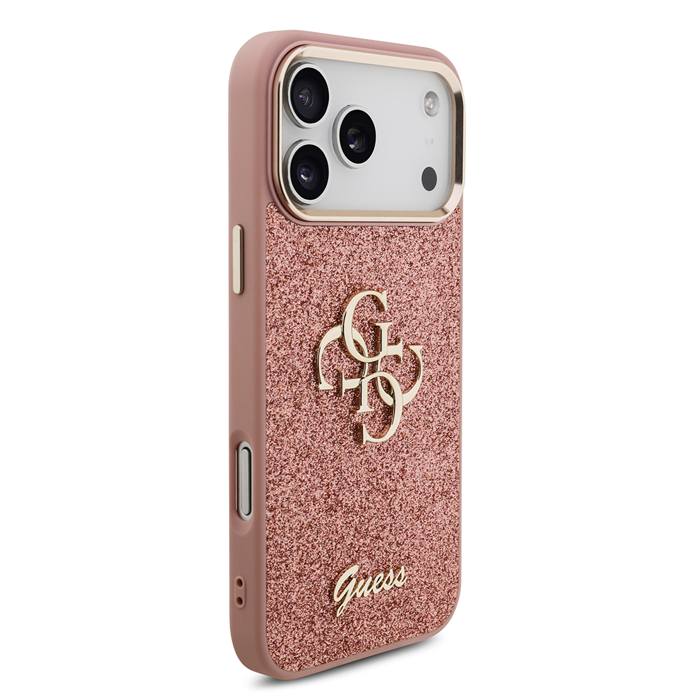 Apple iPhone 17 Pro Max Uyumlu Kılıf Guess Orjinal Lisanslı 4G Büyük Metal Kamera Çerçeveli ve Logolu Glitter Kapak - 3