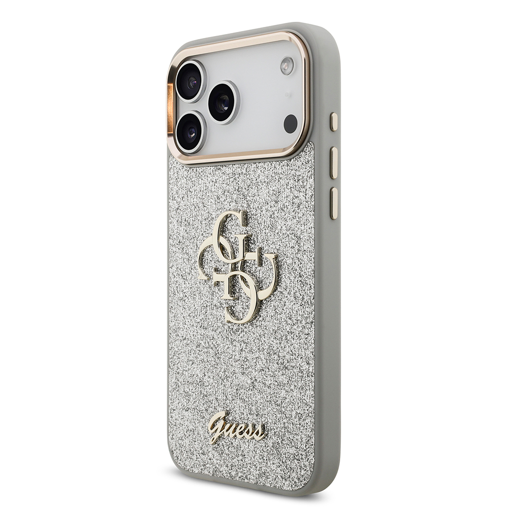 Apple iPhone 17 Pro Max Uyumlu Kılıf Guess Orjinal Lisanslı 4G Büyük Metal Kamera Çerçeveli ve Logolu Glitter Kapak - 8
