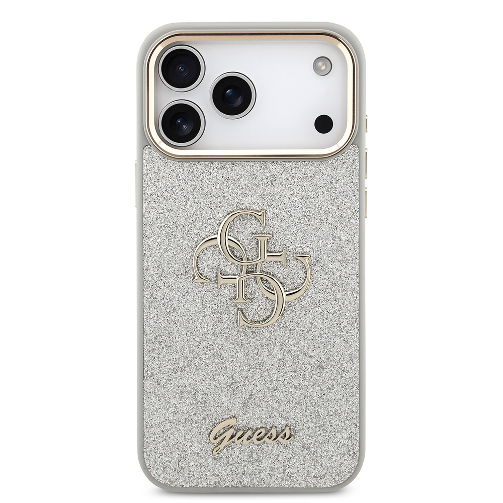 Apple iPhone 17 Pro Max Uyumlu Kılıf Guess Orjinal Lisanslı 4G Büyük Metal Kamera Çerçeveli ve Logolu Glitter Kapak - 9