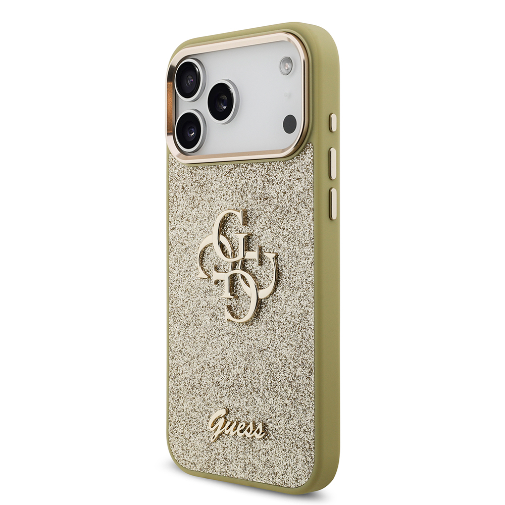 Apple iPhone 17 Pro Max Uyumlu Kılıf Guess Orjinal Lisanslı 4G Büyük Metal Kamera Çerçeveli ve Logolu Glitter Kapak - 15