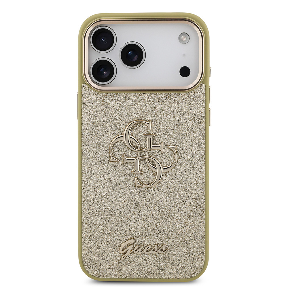 Apple iPhone 17 Pro Max Uyumlu Kılıf Guess Orjinal Lisanslı 4G Büyük Metal Kamera Çerçeveli ve Logolu Glitter Kapak - 16