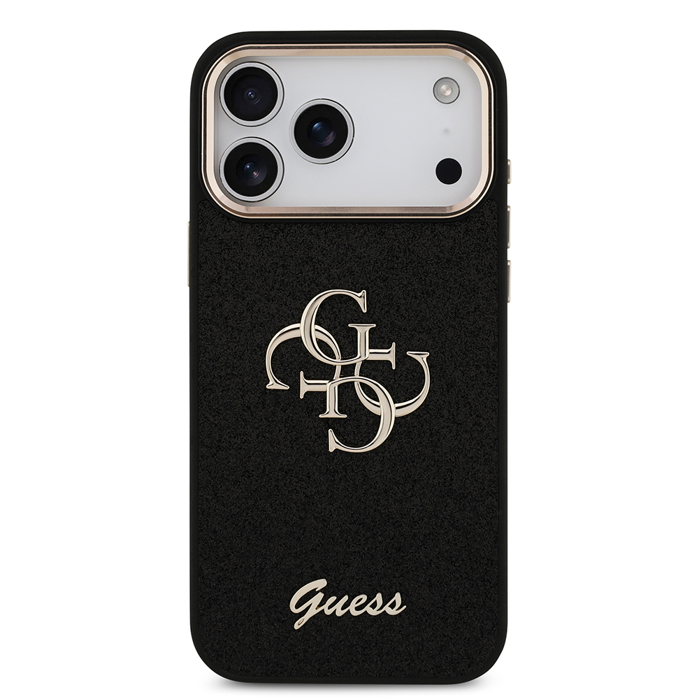 Apple iPhone 17 Pro Max Uyumlu Kılıf Guess Orjinal Lisanslı 4G Büyük Metal Kamera Çerçeveli ve Logolu Glitter Kapak - 23