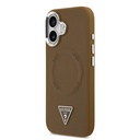 Apple iPhone 17 Uyumlu Kılıf Guess Orjinal Lisanslı M-safe Şarj Özellikli PU Deri Metal Kamera Çerçeveli Üçgen Logolu Kapak - 8