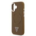 Apple iPhone 17 Uyumlu Kılıf Guess Orjinal Lisanslı M-safe Şarj Özellikli PU Deri Metal Kamera Çerçeveli Üçgen Logolu Kapak - 12