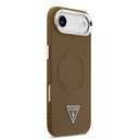 Apple iPhone 17 Air Uyumlu Kılıf Guess Orjinal Lisanslı M-safe Şarj Özellikli PU Deri Metal Kamera Çerçeveli Üçgen Logolu Kapak - 10