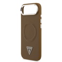Apple iPhone 17 Air Uyumlu Kılıf Guess Orjinal Lisanslı M-safe Şarj Özellikli PU Deri Metal Kamera Çerçeveli Üçgen Logolu Kapak - 12