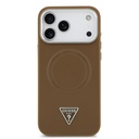 Apple iPhone 17 Pro Uyumlu Kılıf Guess Orjinal Lisanslı M-safe Şarj Özellikli PU Deri Metal Kamera Çerçeveli Üçgen Logolu Kapak - 9