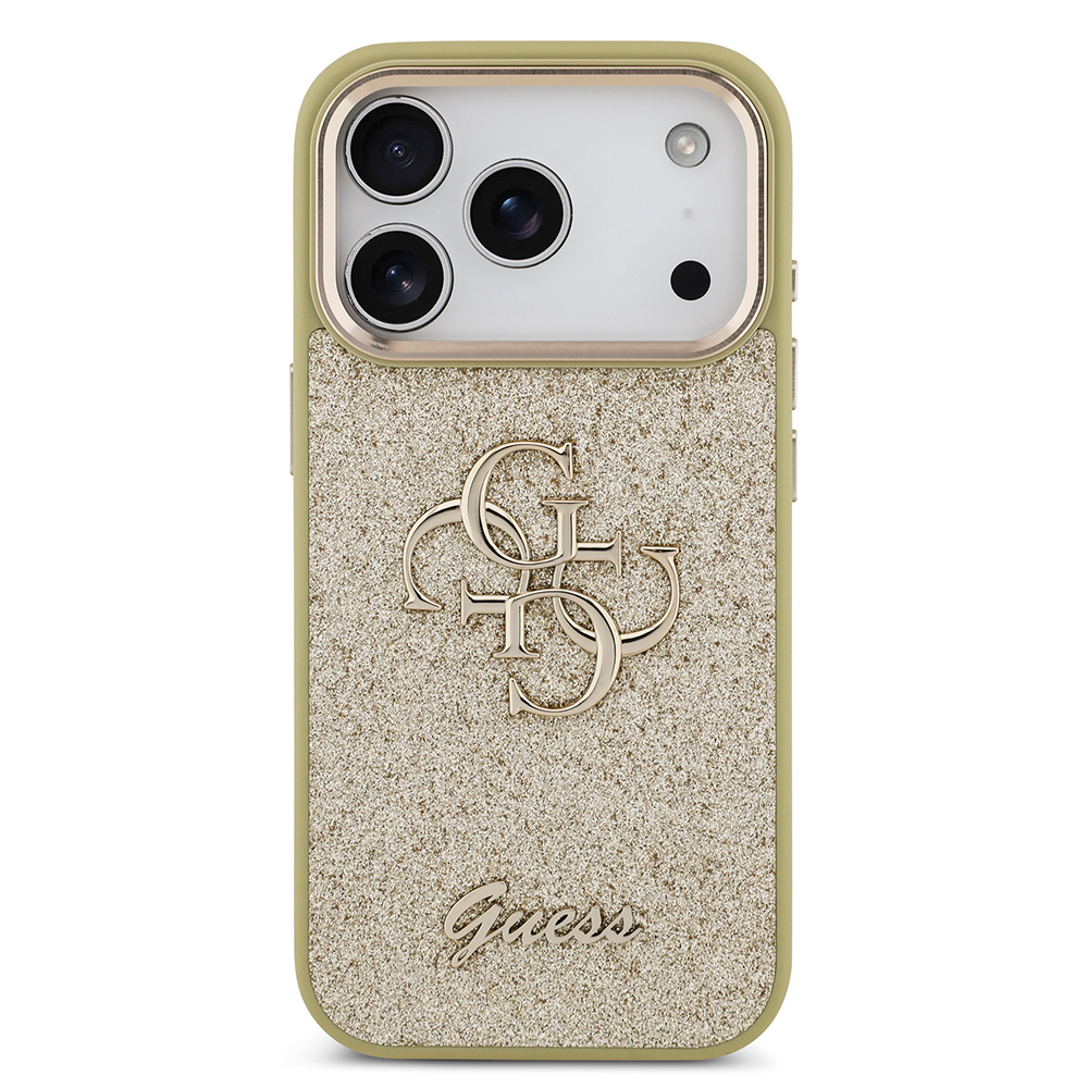 Apple iPhone 17 Pro Uyumlu Kılıf Guess Orjinal Lisanslı 4G Büyük Metal Kamera Çerçeveli ve Logolu Glitter Kapak - 2