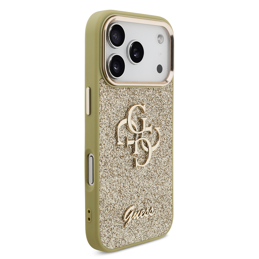 Apple iPhone 17 Pro Uyumlu Kılıf Guess Orjinal Lisanslı 4G Büyük Metal Kamera Çerçeveli ve Logolu Glitter Kapak - 3
