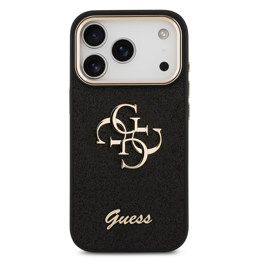 Apple iPhone 17 Pro Uyumlu Kılıf Guess Orjinal Lisanslı 4G Büyük Metal Kamera Çerçeveli ve Logolu Glitter Kapak - 9