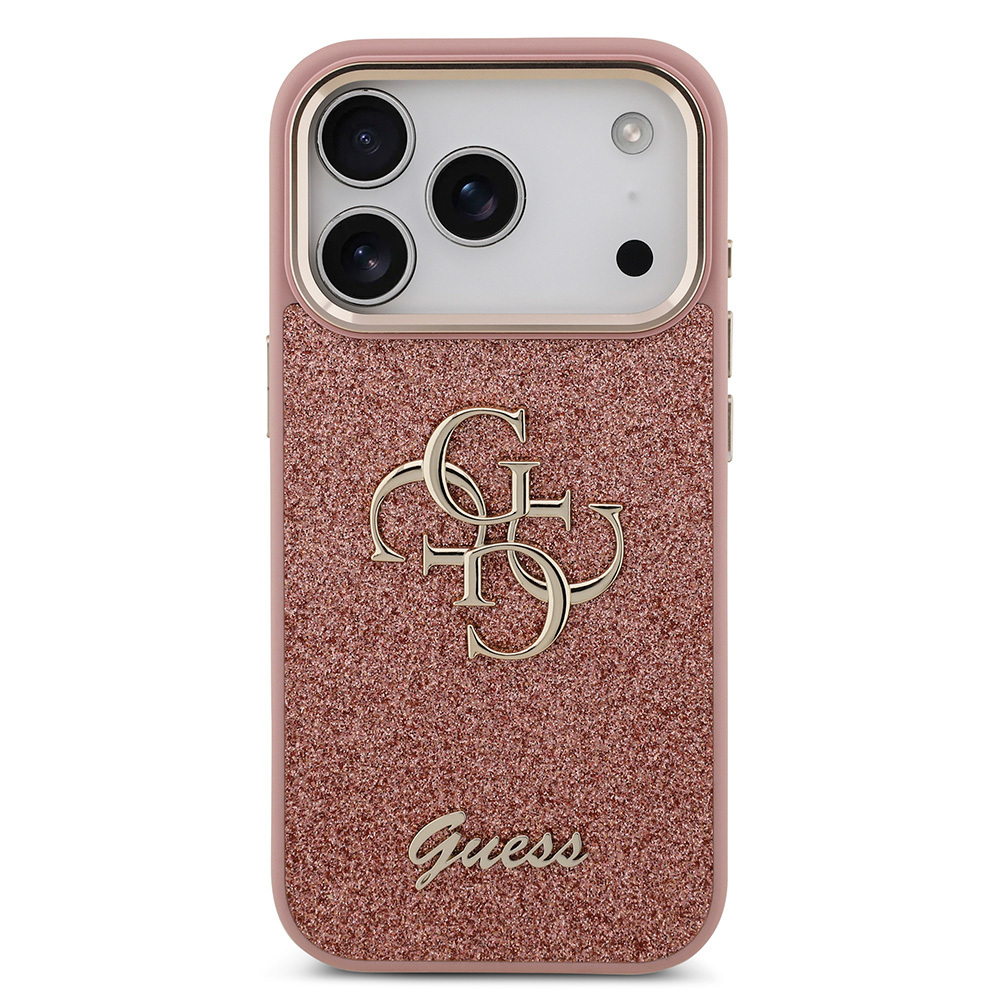Apple iPhone 17 Pro Uyumlu Kılıf Guess Orjinal Lisanslı 4G Büyük Metal Kamera Çerçeveli ve Logolu Glitter Kapak - 16