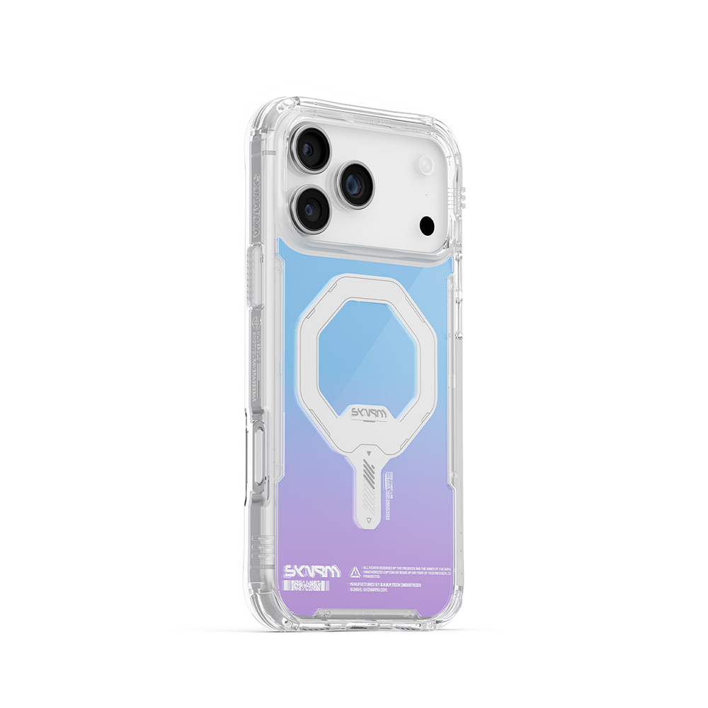Apple iPhone 17 Pro Max Uyumlu Kılıf Skinarma M-Safe Şarj Özellikli IML Baskılı Holografik MYST Kapak - 2