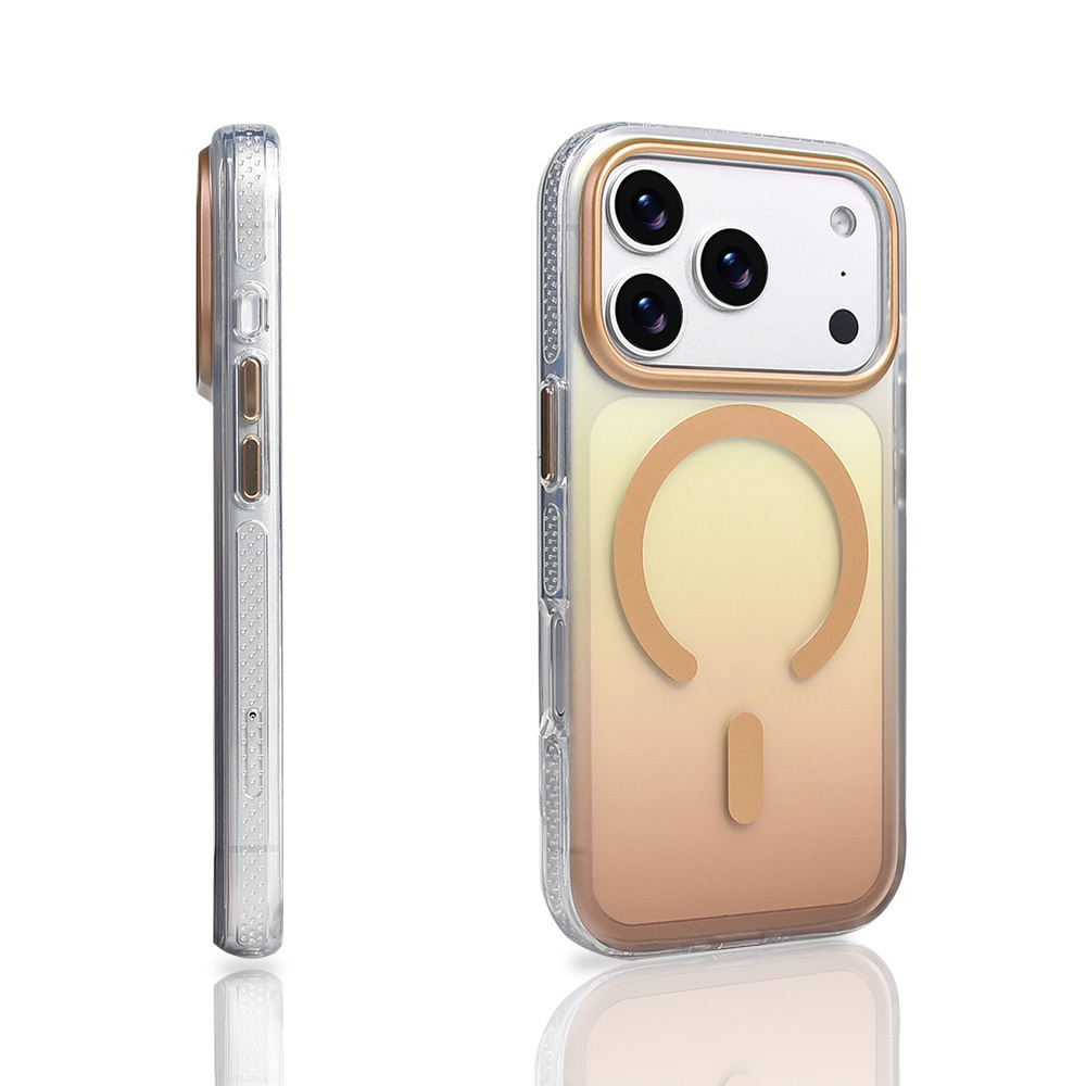 Apple iPhone 17 Pro Uyumlu Kılıf M-safe Şarj Özellikli Transparan Renk Geçişli Zore Toros Kapak - 4