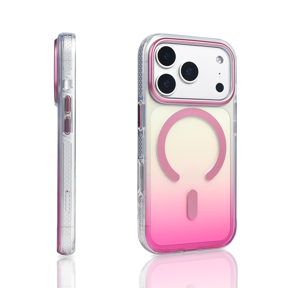 Apple iPhone 17 Pro Uyumlu Kılıf M-safe Şarj Özellikli Transparan Renk Geçişli Zore Toros Kapak - 10