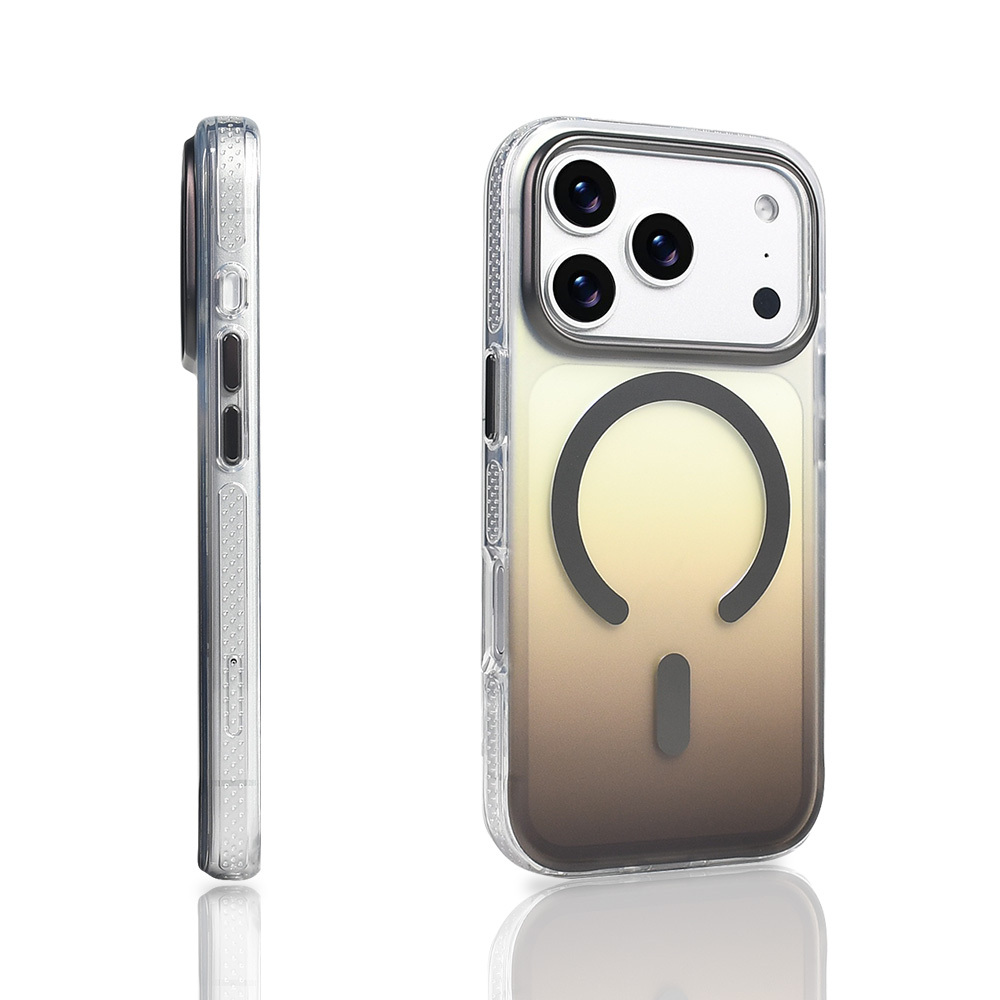 Apple iPhone 17 Pro Uyumlu Kılıf M-safe Şarj Özellikli Transparan Renk Geçişli Zore Toros Kapak - 12