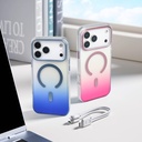Apple iPhone 17 Pro Max Uyumlu Kılıf M-safe Şarj Özellikli Transparan Renk Geçişli Zore Toros Kapak - 15