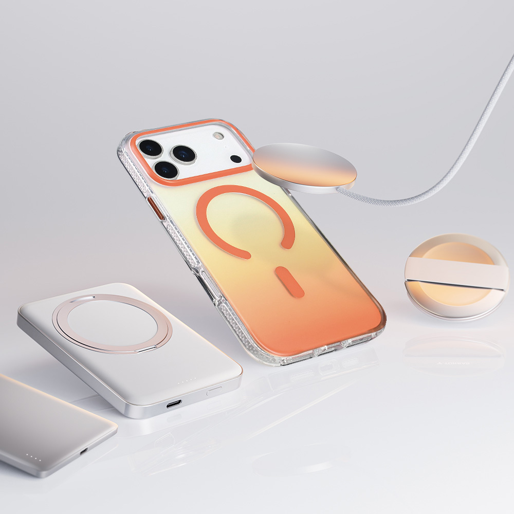Apple iPhone 17 Pro Max Uyumlu Kılıf M-safe Şarj Özellikli Transparan Renk Geçişli Zore Toros Kapak - 21