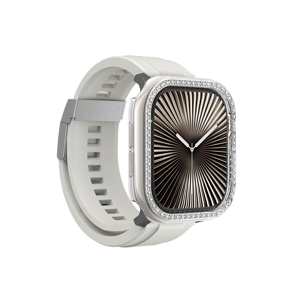 Apple Watch 10 46mm Uyumlu Amazingthing Gleam Fit FullGuard Taşlı Sert PC Kasa ve Ekran Koruyucu - 2