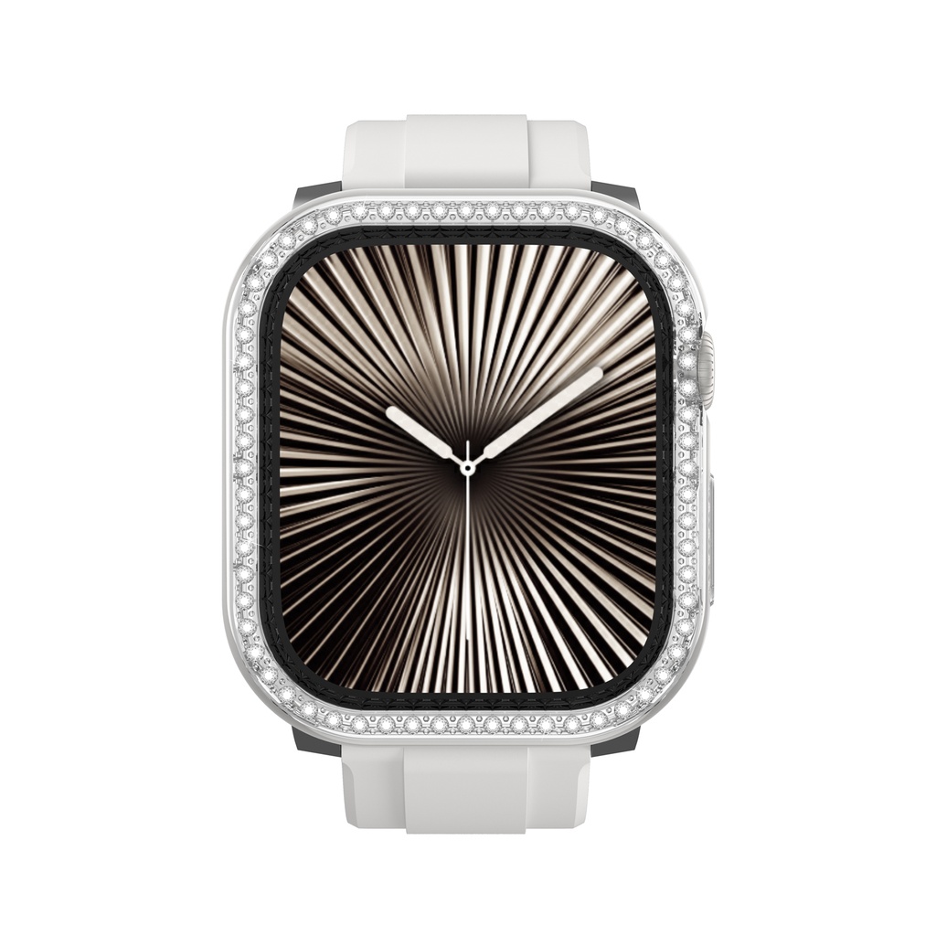 Apple Watch 10 46mm Uyumlu Amazingthing Gleam Fit FullGuard Taşlı Sert PC Kasa ve Ekran Koruyucu - 4