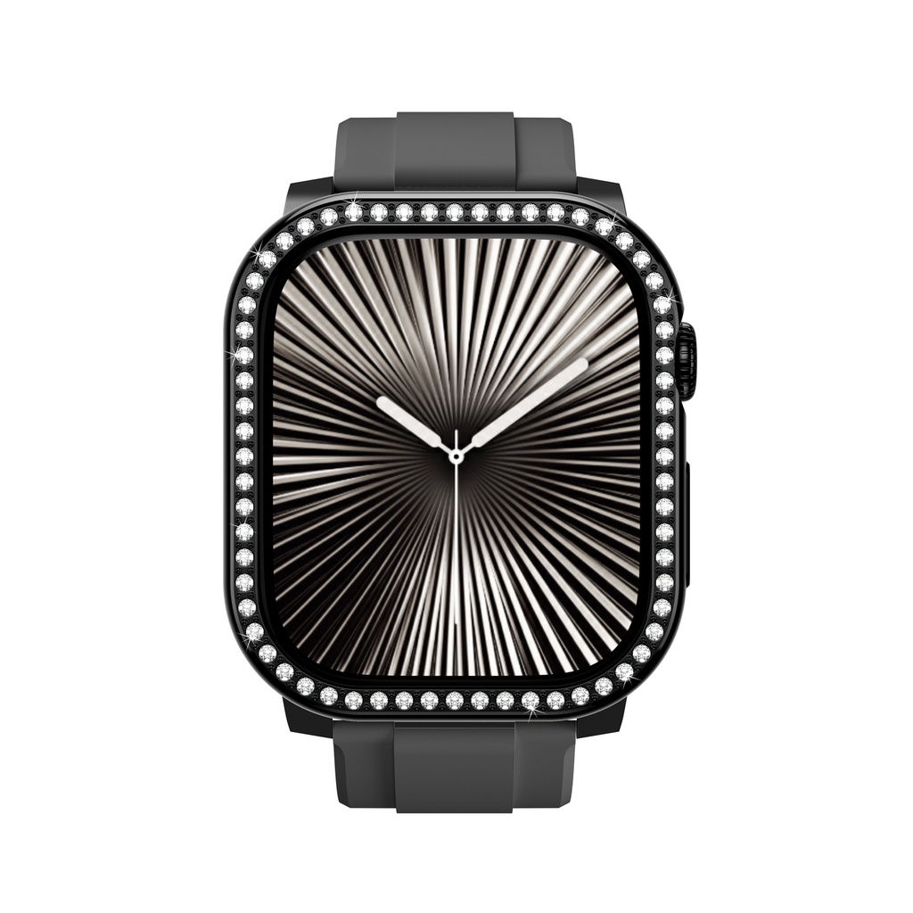 Apple Watch 10 46mm Uyumlu Amazingthing Gleam Fit FullGuard Taşlı Sert PC Kasa ve Ekran Koruyucu - 6