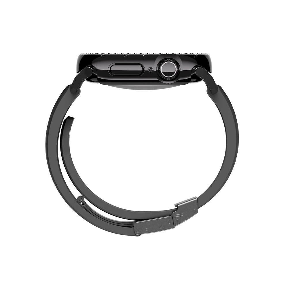 Apple Watch 10 46mm Uyumlu Amazingthing Gleam Fit FullGuard Taşlı Sert PC Kasa ve Ekran Koruyucu - 8