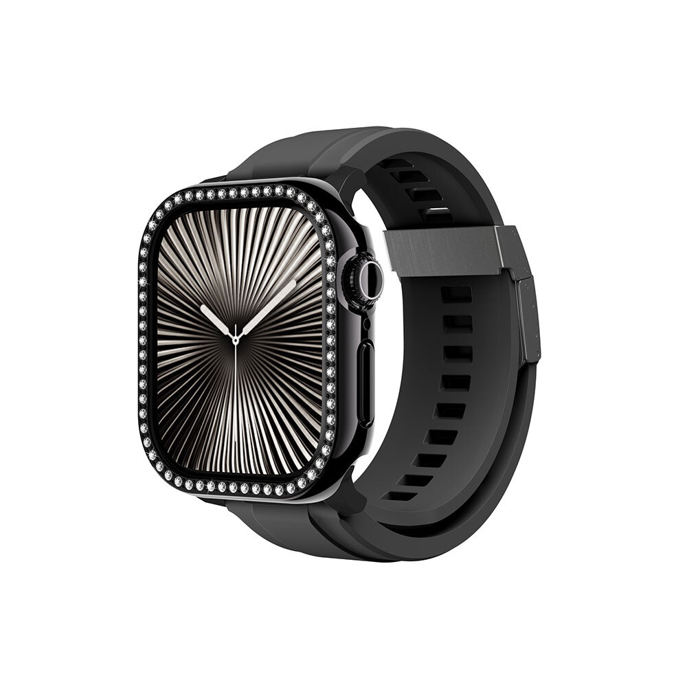 Apple Watch 10 46mm Uyumlu Amazingthing Gleam Fit FullGuard Taşlı Sert PC Kasa ve Ekran Koruyucu - 11