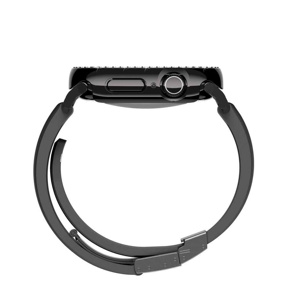 Apple Watch 10 46mm Uyumlu Amazingthing Gleam Fit FullGuard Taşlı Sert PC Kasa ve Ekran Koruyucu - 12