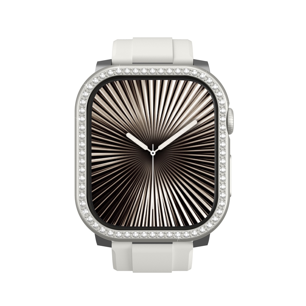 Apple Watch 10 46mm Uyumlu Amazingthing Gleam Fit FullGuard Taşlı Sert PC Kasa ve Ekran Koruyucu - 15
