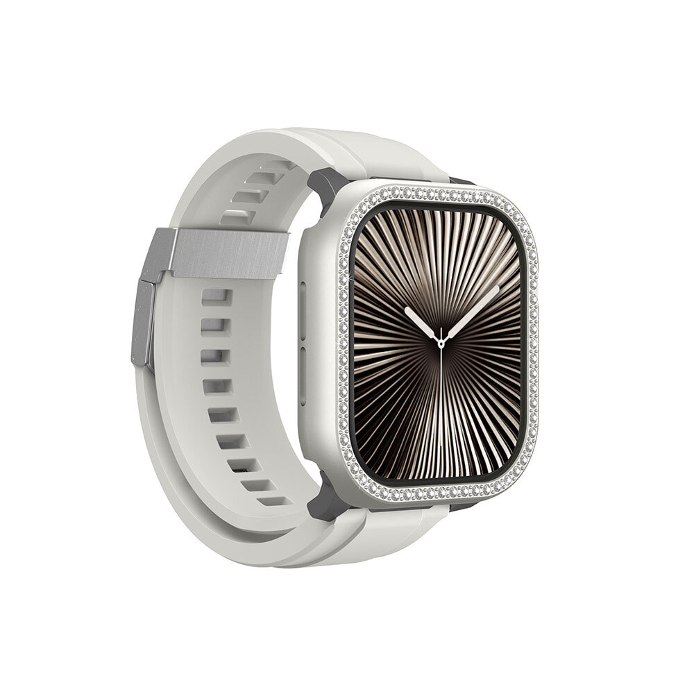 Apple Watch 10 46mm Uyumlu Amazingthing Gleam Fit FullGuard Taşlı Sert PC Kasa ve Ekran Koruyucu - 19