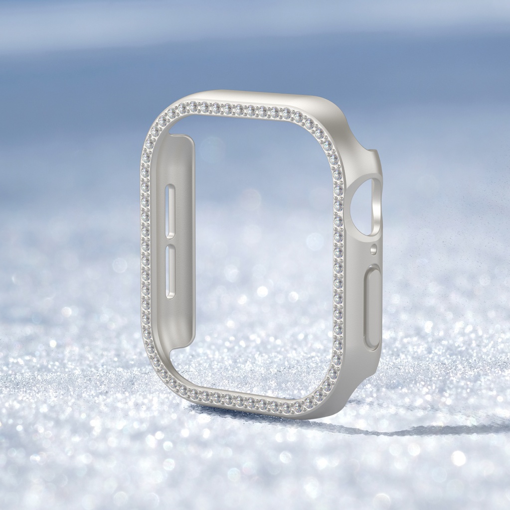 Apple Watch 10 46mm Uyumlu Amazingthing Gleam Fit FullGuard Taşlı Sert PC Kasa ve Ekran Koruyucu - 22