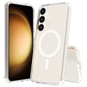 Samsung Galaxy S25 Uyumlu FE Kılıf M-safe Şarj Özellikli Şeffaf Sert PC Zore Embos Kapak - 1