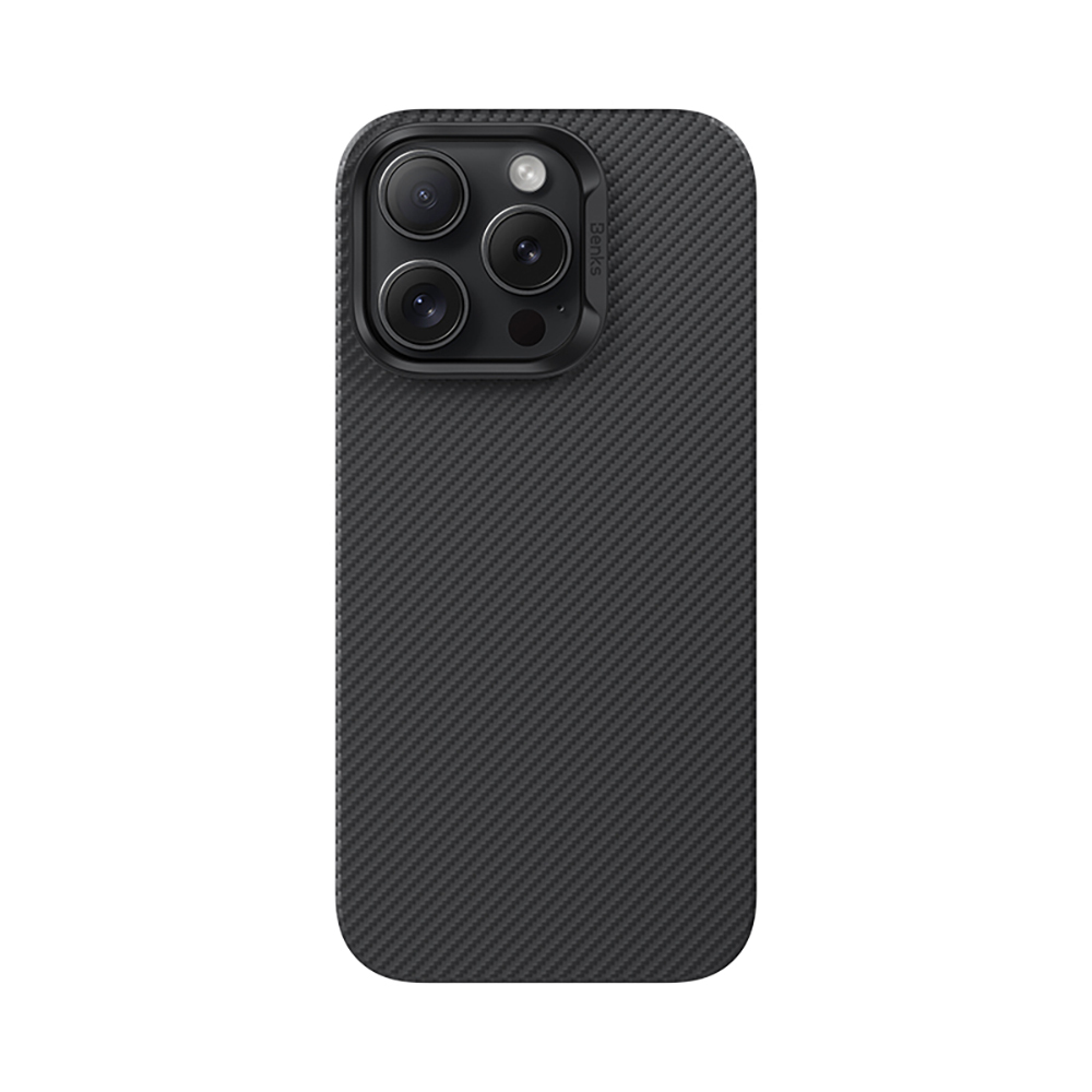 Apple iPhone 16 Pro Uyumlu Kılıf Benks M-safe Şarj Özellikli Metal Kamera Çerçeveli Magnetik ArmorAir 600D Kevlar Fiber Kapak - 1