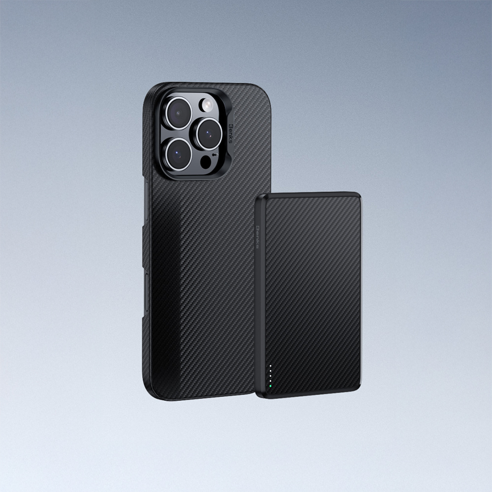 Apple iPhone 16 Pro Uyumlu Kılıf Benks M-safe Şarj Özellikli Metal Kamera Çerçeveli Magnetik ArmorAir 600D Kevlar Fiber Kapak - 9