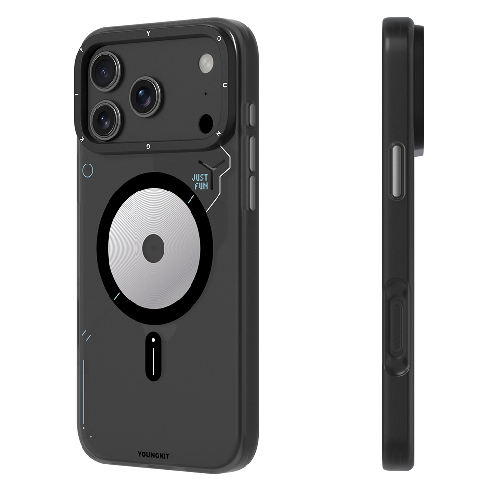 Apple iPhone 17 Pro Uyumlu Kılıf M-safe Şarj Özellikli Disk Desenli Youngkit Disc Battle Kapak - 4